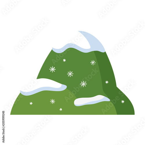 Flat design snowy mountain illustration