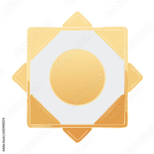 Flat design sun symbol icon with geometric rays
