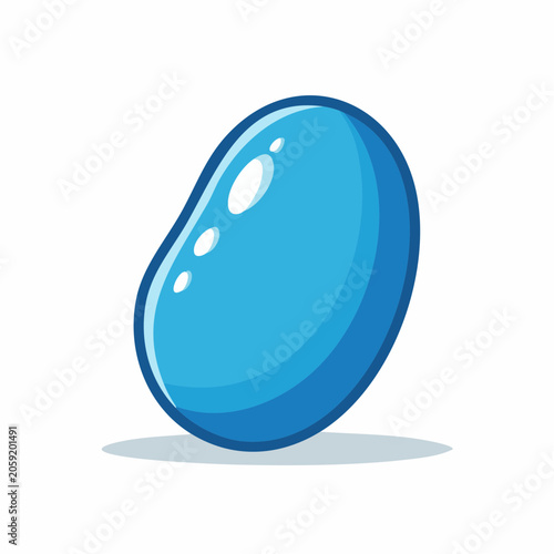 Blue Jelly Bean Icon