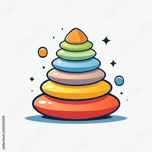 Colorful Stacking Toy Pyramid