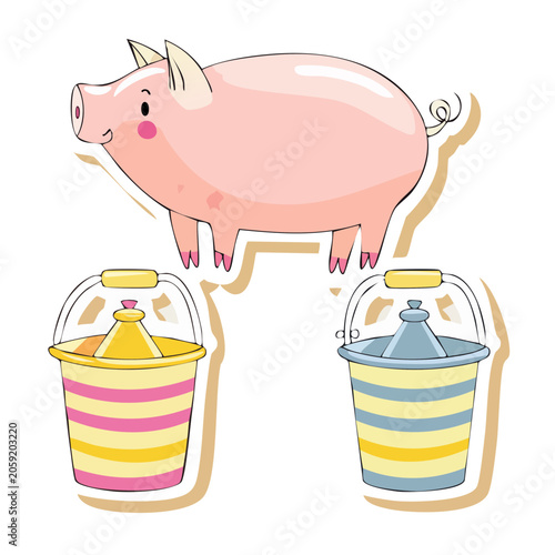 Cute cartoon ice cream cone with sprinkles