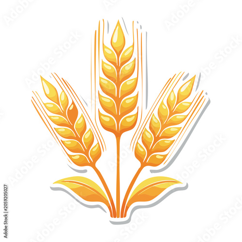 Flat Design Wheat Illustration