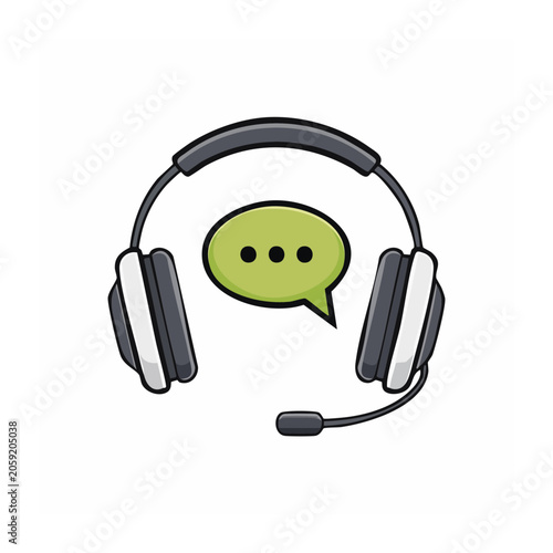 Headphones with speech bubble icon
