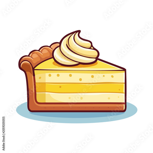Illustration of a slice of pie with whipped cream