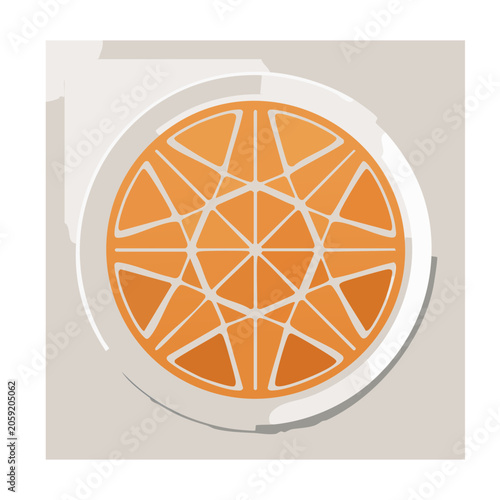 Orange slice flat icon on transparent background