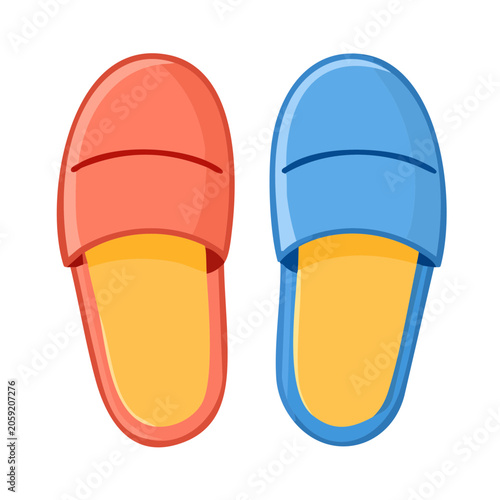Pair of colorful flat design slippers