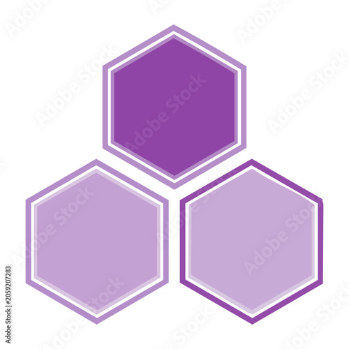 Purple Hexagon Cluster Vector Design