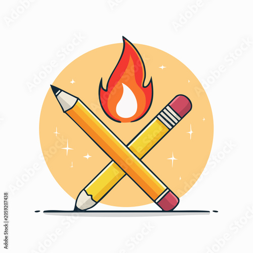 Burning Pencils Icon