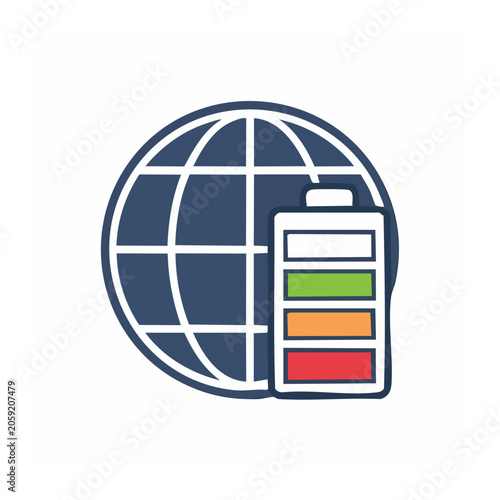 Flat design bar chart icon