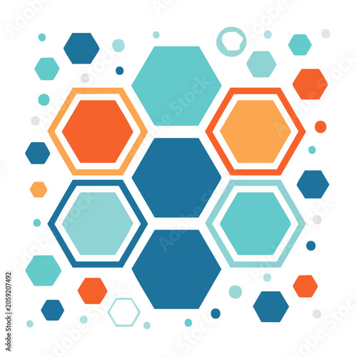 Hexagon geometric pattern vector design