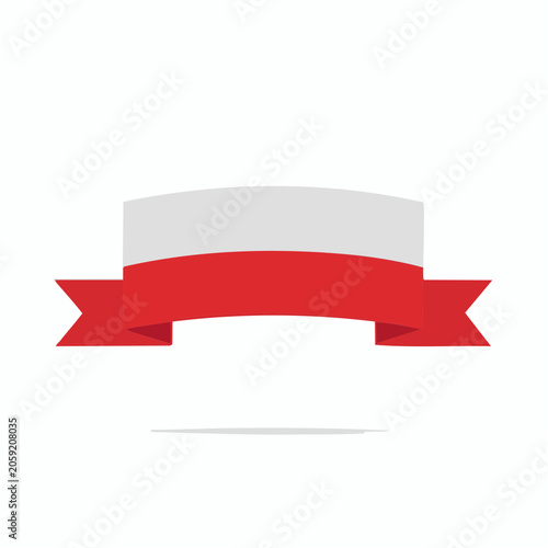 Polish Flag Ribbon Banner