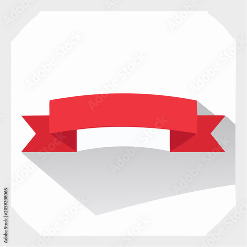 Red Ribbon Banner with Shadow
