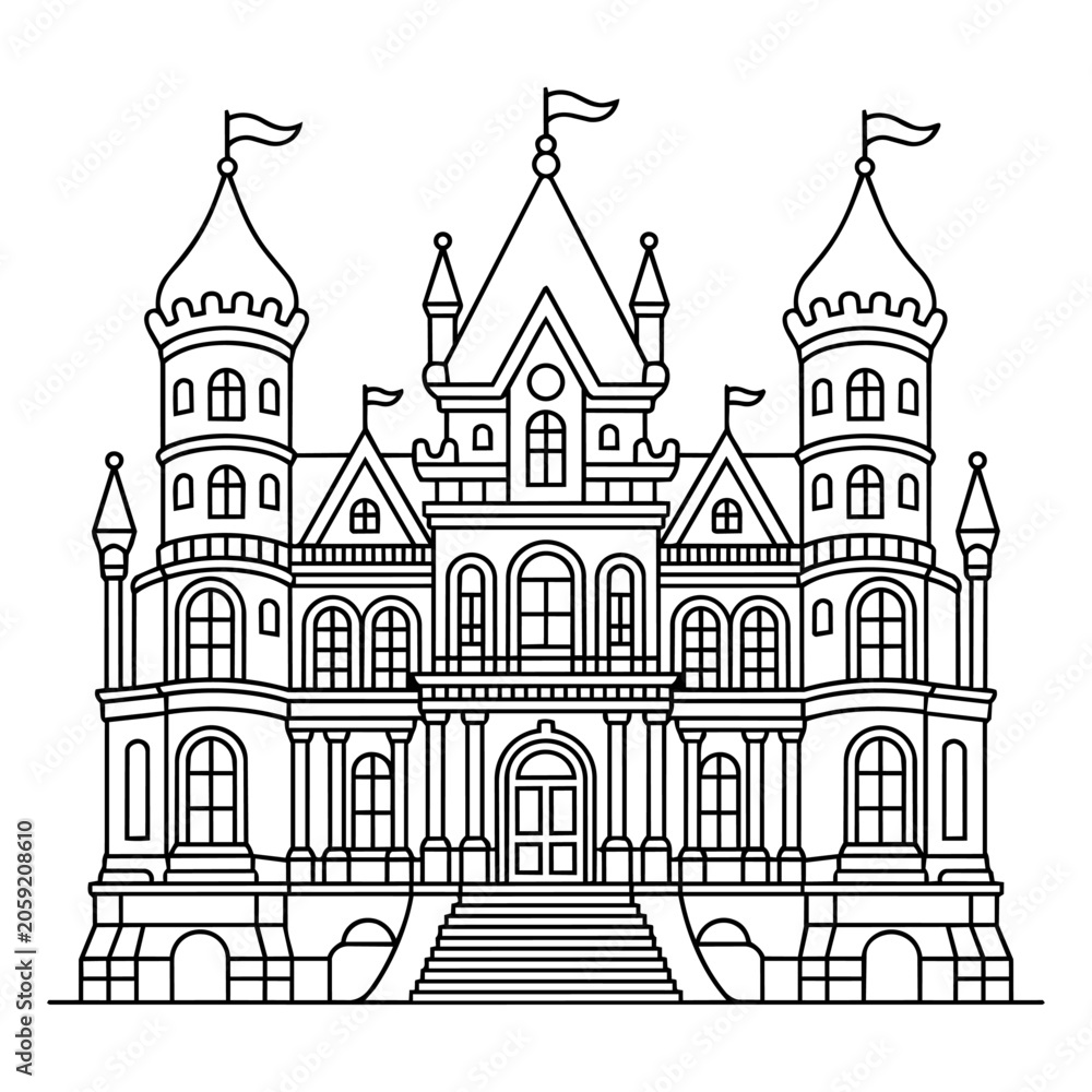 Fototapeta premium vector illustration of a castle