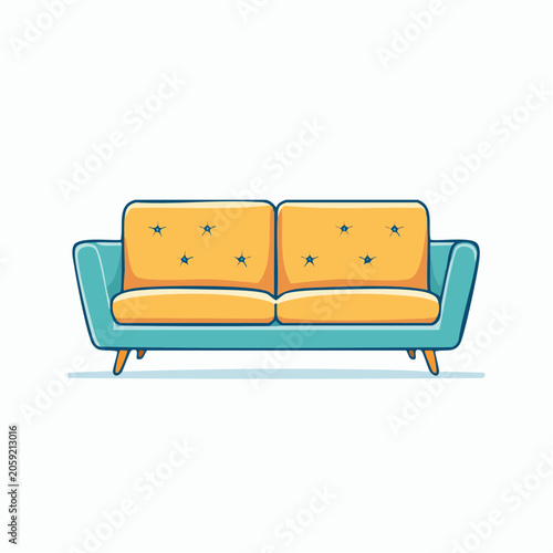 Retro Style Sofa Illustration