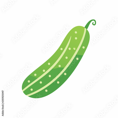 Stylized Illustration of a Green Cucumber