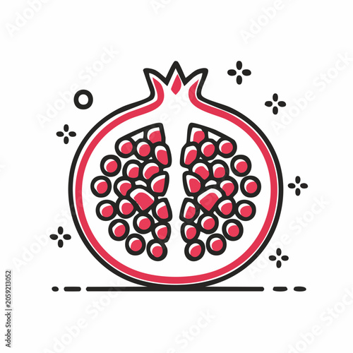 Stylized Pomegranate Icon