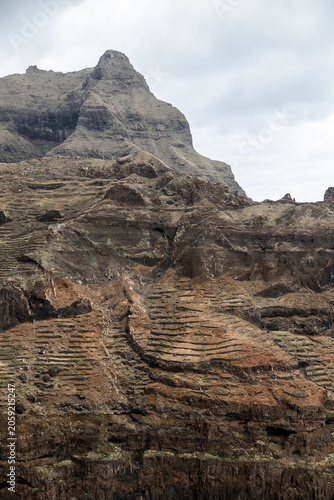 Fotografija Hiking trail descending into green canyon Santo Antao Cabo Verde