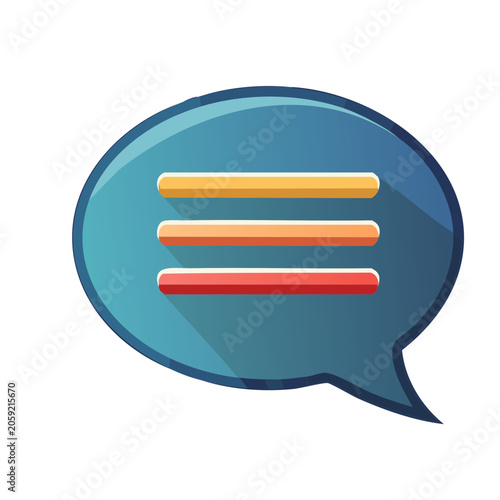 Speech bubble with menu icon and three lines