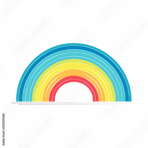 Stylized Rainbow Arc with Multiple Colors