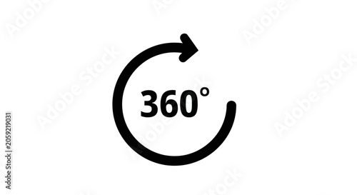 Fotografija Clean vector icon illustrating a 360-degree rotational arrow, ideal for signifyi