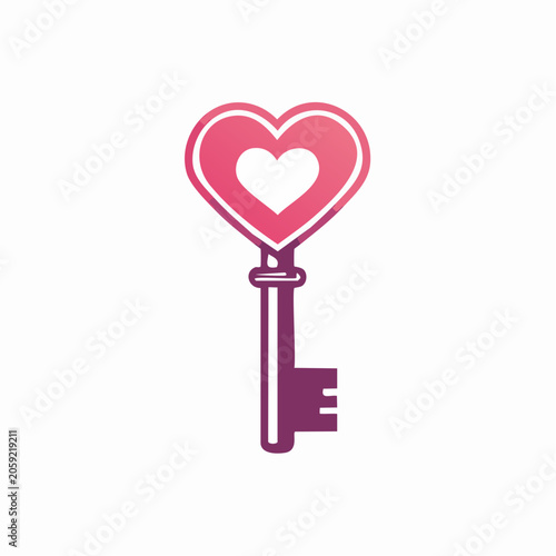 Heart shaped key icon