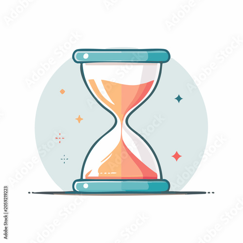 Hourglass with flowing sand, symbolizing time passing