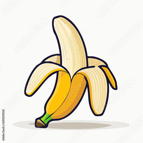 Peeled Banana Illustration