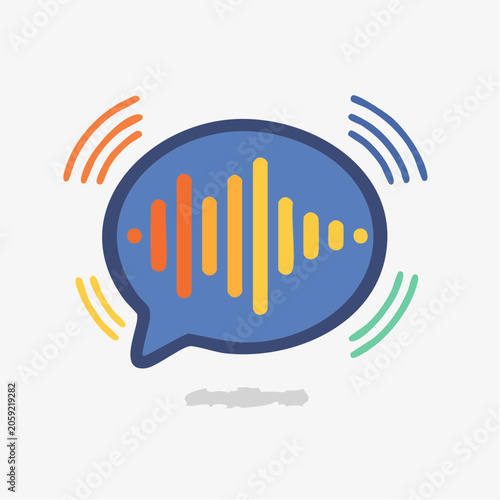 Speech Bubble with Sound Wave Icon