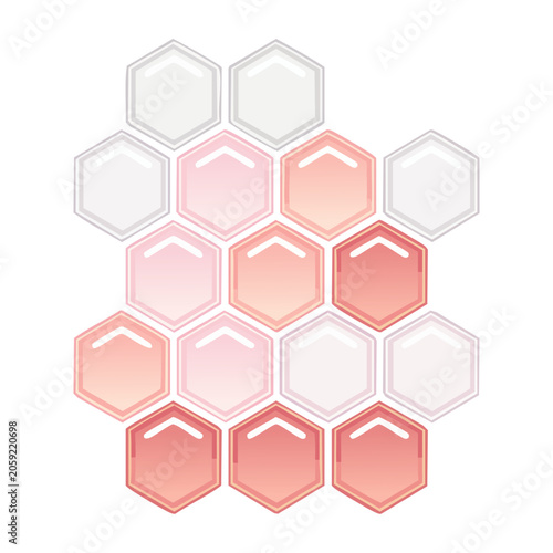 Pink Hexagon Honeycomb Pattern on Transparent Background
