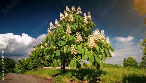 Horse Chestnut Tree Blossoms In Europe European Nature Horse Chestnut Aesculus Hippocastanum Trees In Poland