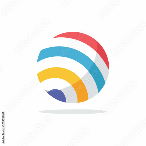 Abstract Globe with Colorful Stripes