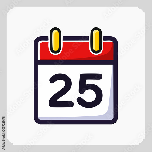 Calendar Icon with Number 25