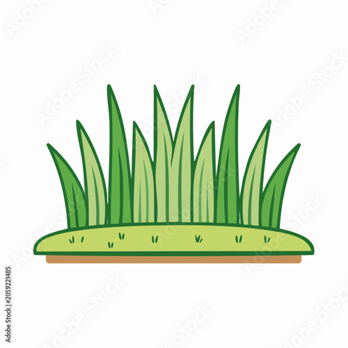 Cartoon illustration of green grass clump