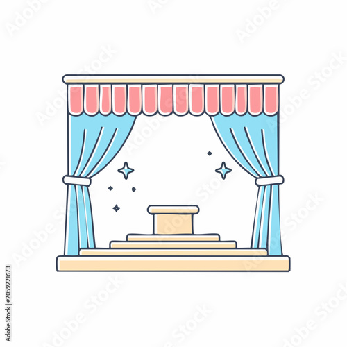 Stage with Curtains and Podium