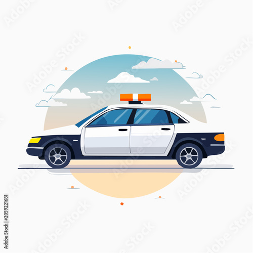 Stylized Police Car Illustration