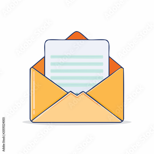 Open Envelope with Letter