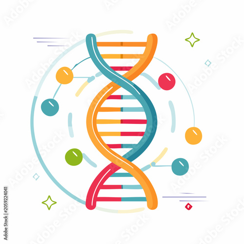 Stylized DNA Double Helix Illustration