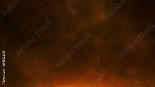 Dark background with orange smoke and dust particles Realistic fire spark particle smoke overlay cinematic visual effect motion graphic glowing perfect for intense scenes, dramatic backgrounds 4k