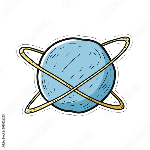 Planet Earth with Orbiting Rings for Science Education