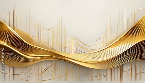 Golden Lines On White Background