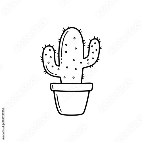Cactus in Pot Cartoon Icon