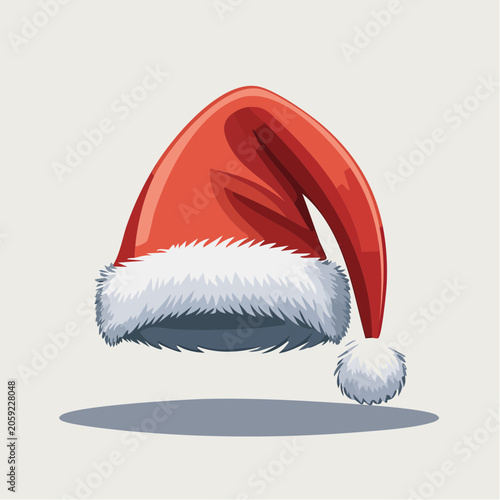 Red Santa Hat with White Fur Trim