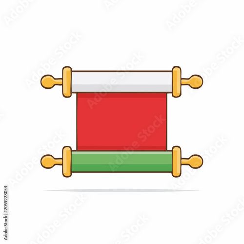 Scroll with Red, White, and Green Bands