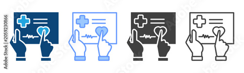 Hospital Management Multi Style Icon Set Vector Collection 