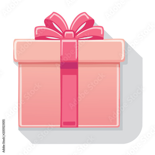 Pink gift box with bow icon