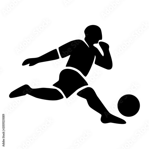 Player Soccer Black Silhouette.