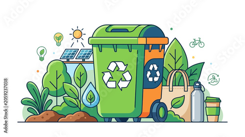 Eco Friendly Recycling and Sustainability Vector Illustration
