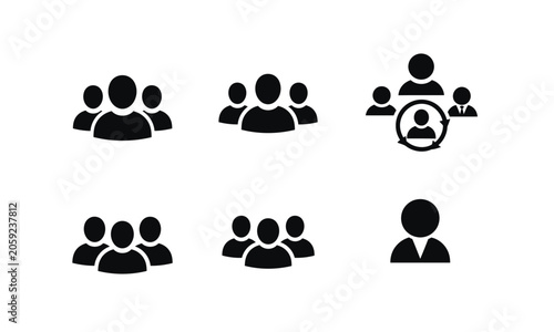 Bild auf Leinwand People avatars icons set, users, human, person, group, community.