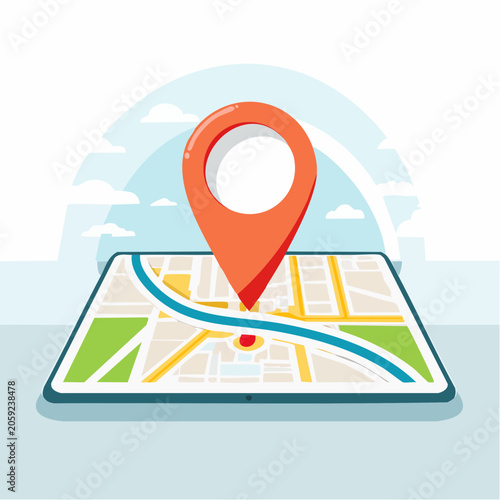 Map Pin on Digital Map