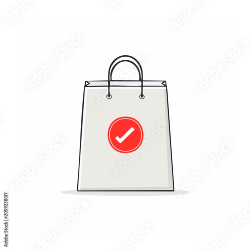 Shopping bag with checkmark icon